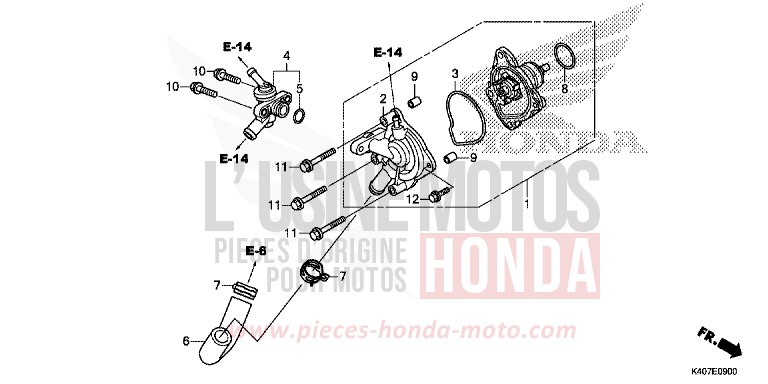 WATER PUMP for Forza 125 MAT CYNOS GRAY METALLIC (NH312) from 2017